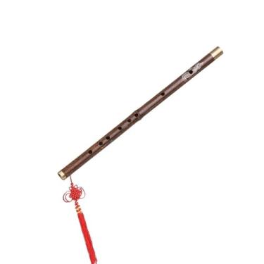 Imagem de Flauta de bambu de madeira profissional tocando flauta para iniciantes tradicional feita à mão