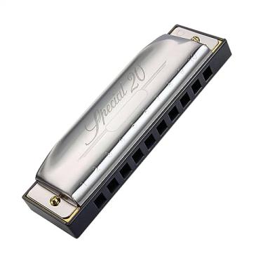 Imagem de Gaita diatônica 10 furos ABS pente latão palheta harpa instrumento musical com estojo (cor: chave Bb)