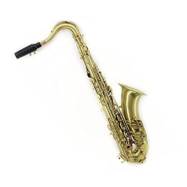 Imagem de Saxofone profissional Tenor B Saxofone plano Saxofone escovado antigo Saxofone escovado latão kit para iniciantes