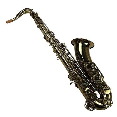 Imagem de Instrumento de sopro profissional de latão, saxofone tenor, cor dourada, com bocal