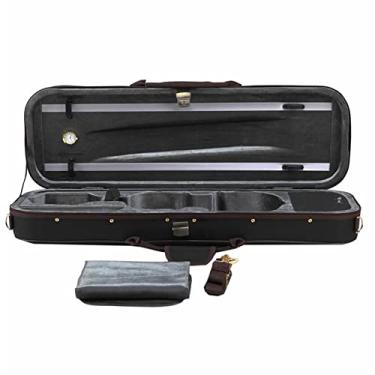Imagem de Estojo Retangular Para Violino Em Tecido Oxford Preto Com Higrômetro Embutido Fácil De Transportar Tamanho Completo Estojo de Violino (Color : 4/4)