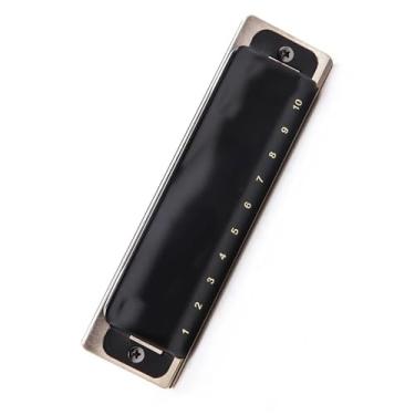 Imagem de Gaita profissional de 10 furos Blues Harmonica Bonito Preto Instrumento Profissional (Cor: E)