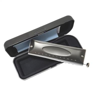 Imagem de Gaita cromática 12 furos 48 tons C chave ABS pente capa de aço inoxidável instrumento gaita