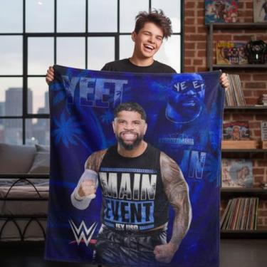 Imagem de WWE Jey USO Yeet Main Event Champions roupa de cama super macia, 117 x 152 cm, (produto licenciado oficial) por Franco Collectibles