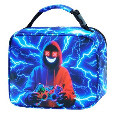 Imagem de FunnyGifts Lancheira para homens e meninos, lancheira isolada, reutilizável, pequena bolsa térmica