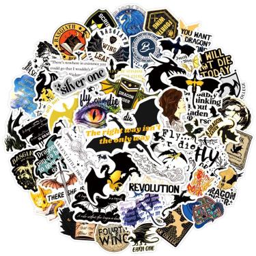 Imagem de Pacote de adesivos Fourth Wings Anime Wings, vinil impermeável, 50 unidades