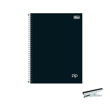 Imagem de Kit Caderno Universitário Capa Dura Preto 10 Matérias 160 Folhas e Grampeador Alicate