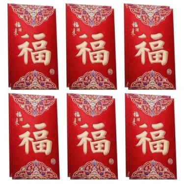Imagem de Envelopes vermelhos de ano novo chinês, dinheiro da sorte, elementos de design de padrão exclusivo, significado da bênção escrita (02)