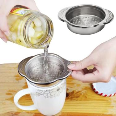 Imagem de Coador de lata de alimentos de aço inoxidável, coador de prensa de lata, prensa S-trainer de atum, escorredor de conservas de aço inoxidável de grau alimentício, seguro para lava-louças, treinador de