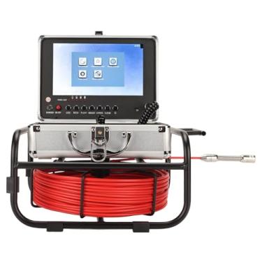 Imagem de Câmera de Esgoto, Câmera de Inspeção de Tubulação Endoscópio de Drenagem de Tubulação Industrial Com Tela LCD de 9 Polegadas, Câmera de Inspeção de Tubulação IP68 à Prova D'água (F951DC17-50M plugue da ue)