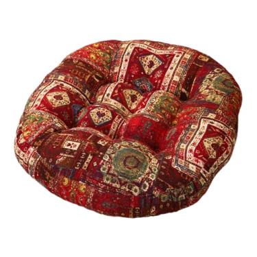Imagem de Generic Almofada para cadeira Boho, decorativa, para canto de leitura, quarto, sala de crianças, café, para cadeiras de jantar, almofada espessa, Vermelho 45x45x8cm