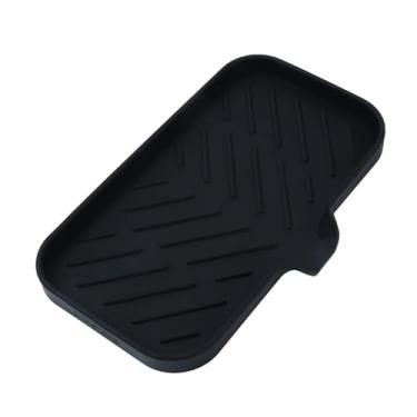 Imagem de Saboneteira de silicone autodrenante, suporte de esponja que economiza espaço, bandeja organizadora para cozinha e banheiro, preta