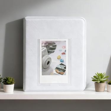 Imagem de Álbum de fotos branco com 64 bolsos de 7,5 cm para mini câmeras Polaroid