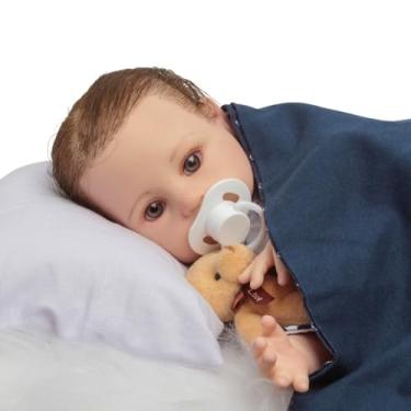 Imagem de Bebê Reborn Menino Realista 100% Silicone Fio a Fio + Itens