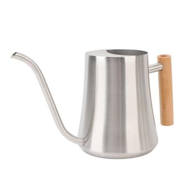 Imagem de Zerodis Regador Interno de Aço Inoxidável Com Bico Longo, Cabo de Madeira, Capacidade de 1L para Plantas Domésticas, Flores, Suculentas, Regador de Bonsai (Lixar)