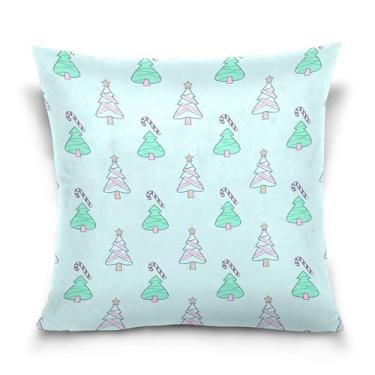 Imagem de Burbuja Capas de almofada 45,7 x 45,7 cm, árvore de Natal de veludo macio, capa decorativa para sofá, sofá, sala de estar, quarto
