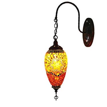 Imagem de Arandela de parede turca marroquina de 6 polegadas, estilo boêmio, feita à mão em mosaico de vidro, ideal para cabeceira, sala de estar, quarto, corredor, varanda, café ou bar, E14,D