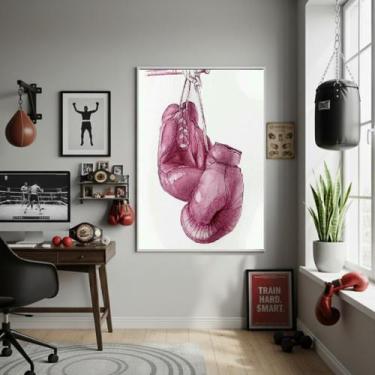 Imagem de Quadro Decorativo Arte Luvas De Boxe-70X50Cm Mold Branca - Quadros On-