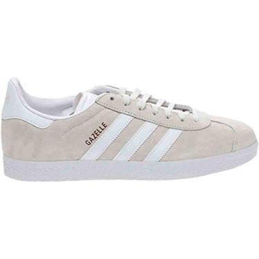 Imagem de adidas Originals Tênis feminino Gazelle, Branca/branca/dourada metálica, 6.5