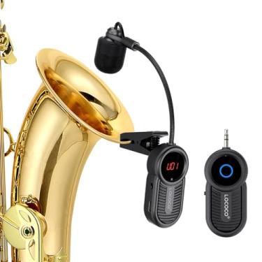 Imagem de Microfone Sem Fio para Saxofone, Microfones UHF para Instrumentos Musicais, Receptor e Transmissor Recarregáveis, Aplicável Sax Trompete Trombone