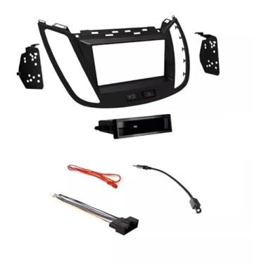 Imagem de Kit estéreo de carro Din simples ou duplo, plugue de conector de fio e adaptador de antena de rádio AM/FM - Feito para Ford: Escape 2013-2018 com veículos de tela de fábrica de 4,2 polegadas e