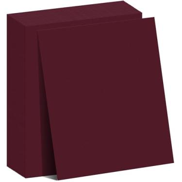 Imagem de Gersoniel 100 folhas de papel bordô para scrapbook 21,6 x 28 cm, 230 g/m², papel para impressora de núcleo sólido para projetos de bricolage, materiais de scrapbook, convites, cartões de visita