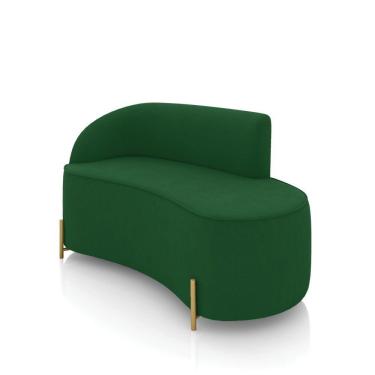 Imagem de Sofá 2 Lugares Orgânico 140cm Pé Dourado Morgan Suede Verde D03 - D'rossi