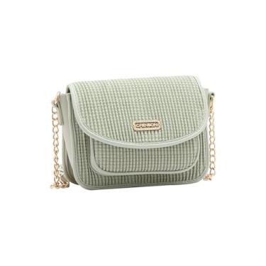 Imagem de Bolsa Feminina Transversal Pequena Chenson Textura Soft Verde