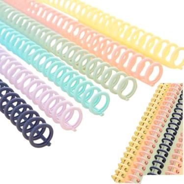 Imagem de Fichário espiral de folhas soltas, 12 unidades de fichários espirais de plástico macio aparáveis de 6 cores para montar cadernos espirais (12)