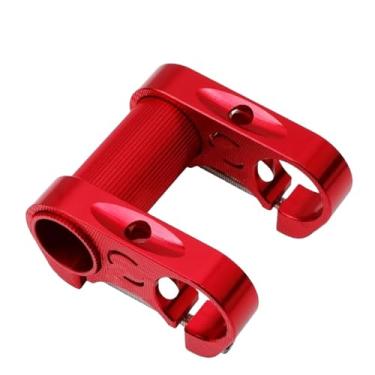 Imagem de Compatível com bicicleta dobrável S95, mesa dupla, guidão reto, alumínio 412 oco, usinado em CNC, ultraleve, peças de conversão SP8.(Red)