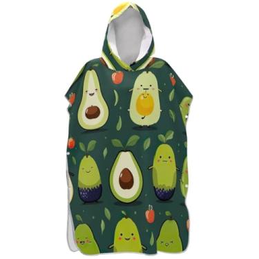 Imagem de Joisal Poncho de surfe para mudança de roupão, toalha de banho com capuz, fofo, plus size, fofo, abacates, ponchos adultos para mulheres