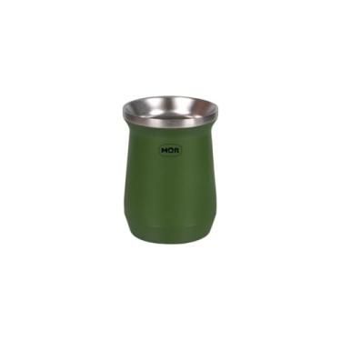 Imagem de Cuia Térmica Classic Mate Verde, Aço Inox, 230ml, Parede Dupla com Isolamento a Vácuo, 17,15 x 9,53 x 9,53cm, para Chimarrão e Tereré