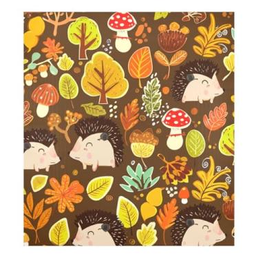 Imagem de Linda máquina de lavar roupa decorativa de outono ouriço decoração da tampa da porta da frente, adesivos de eletrodomésticos modernos 58 cm L x 66 cm A