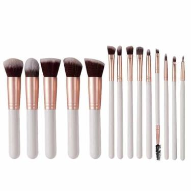 Imagem de Conjunto de pincéis de base, corretivo, pincel de pó, pincel de base líquida, conjunto de pincéis de maquiagem profissional para olhos e rosto,