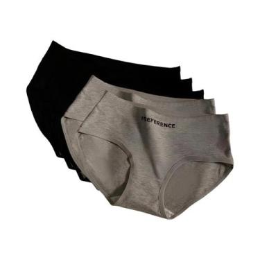 Imagem de Calcinhas De Algodão plus Size Femininas 5 Peças/Conjunto Cintura Médi
