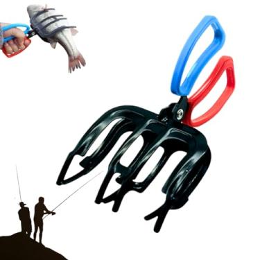 Imagem de Pomeyard Pegador de peixe de 3 garras, alicate de pesca de metal, grampo de controle de peixe, ferramenta de controle de alicate de pesca indispensável acessórios de pesca para a maioria dos peixes de