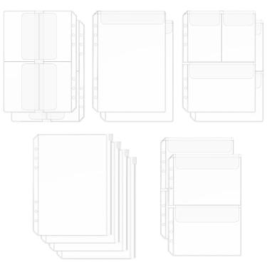Imagem de 12 peças de inserções transparentes com zíper A5 – Acessórios premium para fichário A5 com 6 furos, pastas de inserção de fichário para planejadores recarregáveis, perfeitos para organizadores de