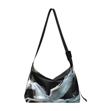 Imagem de Bolsa tiracolo moderna de borracha amarela com bolhas, bolsa tiracolo de couro, bolsas Hobo de couro para mulheres, Cavalo voador branco - 2, One Size