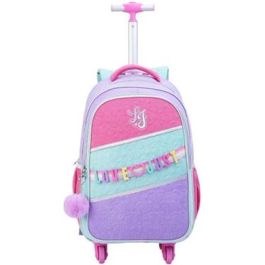 Imagem de Mochila de Rodinhas Escolar Infantil com Design Colorido Reforçado Alç
