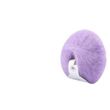 Imagem de GLOGLOW Fio de lã para tricô Mohair, 100% Mohair, Rosa, Textura Leve, Calor Tricotado à Mão, para Xales e Cachecóis DIY, 28g de Necessidades Diárias (16 neve verde)