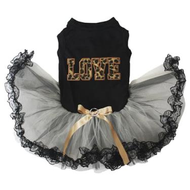 Imagem de Petitebella Vestido de cachorro leopardo Love Puppy (preto/dourado e preto, grande)