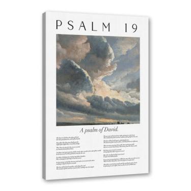 Imagem de Coleção de Salmos das Escrituras Monet Van Gogh Famosa Pintura em Aquarela Impressão Verso da Bíblia Pôster em Tela Decoração de Parede de Casa Cristã (SKU2,40.6x50.8 cm = (40x50cm), Emoldurado (Tela