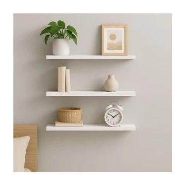 Imagem de Prateleira Decorativa em MDF Branco 60x20 Flutuante - casa das pratele