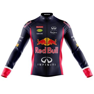 Imagem de Camisa Ciclismo RedBul Manga Longa Ziper Bolso Fitness Mtb-Unissex