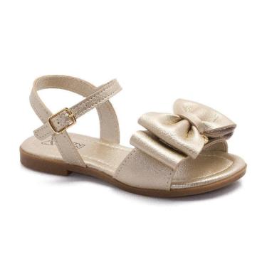 Imagem de Sandália Infantil Klin Suami com Laço Dourado 177.079-Feminino