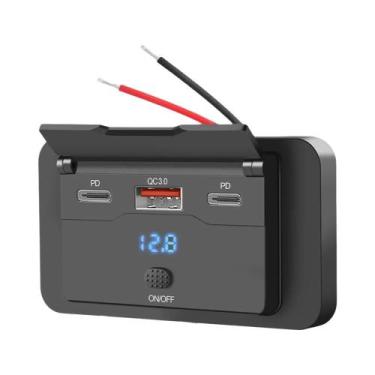 Imagem de Tomada De Carregamento De Parede 12V 24V Com 4 Portas USB C, Dual PD Q
