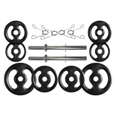 Imagem de Kit com Barras de Halteres e Anilhas de Ferro Fundido - 22 Kg - BOX IN