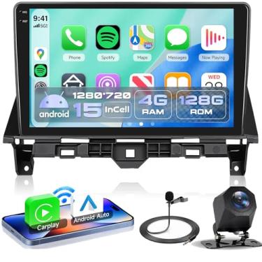 Imagem de Rádio estéreo automotivo 4 núcleos 4G + 128G Android 15 para Honda Accord 2008 – 2013, Rimoody Wireless Carplay Andorid, conexão com espelho automático, tela sensível ao toque, GPS WiFi, Bluetooth