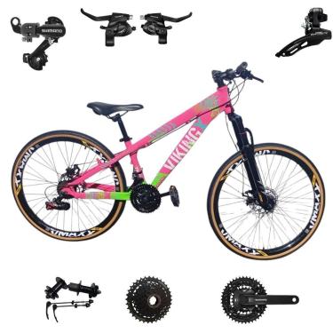 Imagem de Bicicleta 26 VikingX T25 24v Aluminio SHIMANO K7 Indexado Pneu Slick Fino Fx Amarela1.50-Unissex