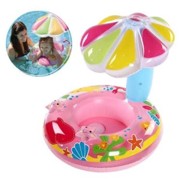 Imagem de Boia Inflável Infantil Bebê com Cobertura e Assento Fralda - Sun Way, 